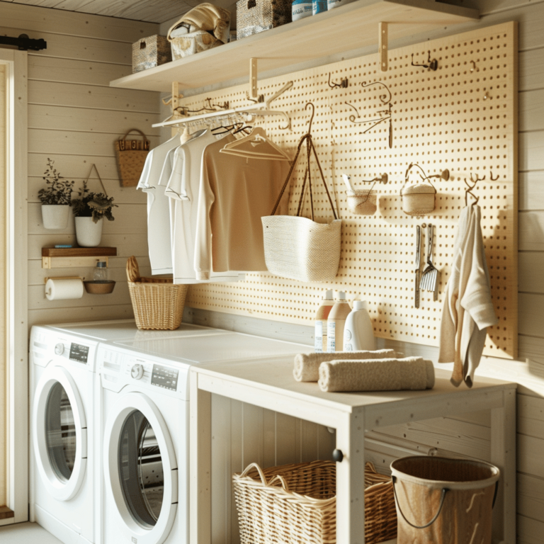 5 Easy DIY Laundry Room Pegboard Projects