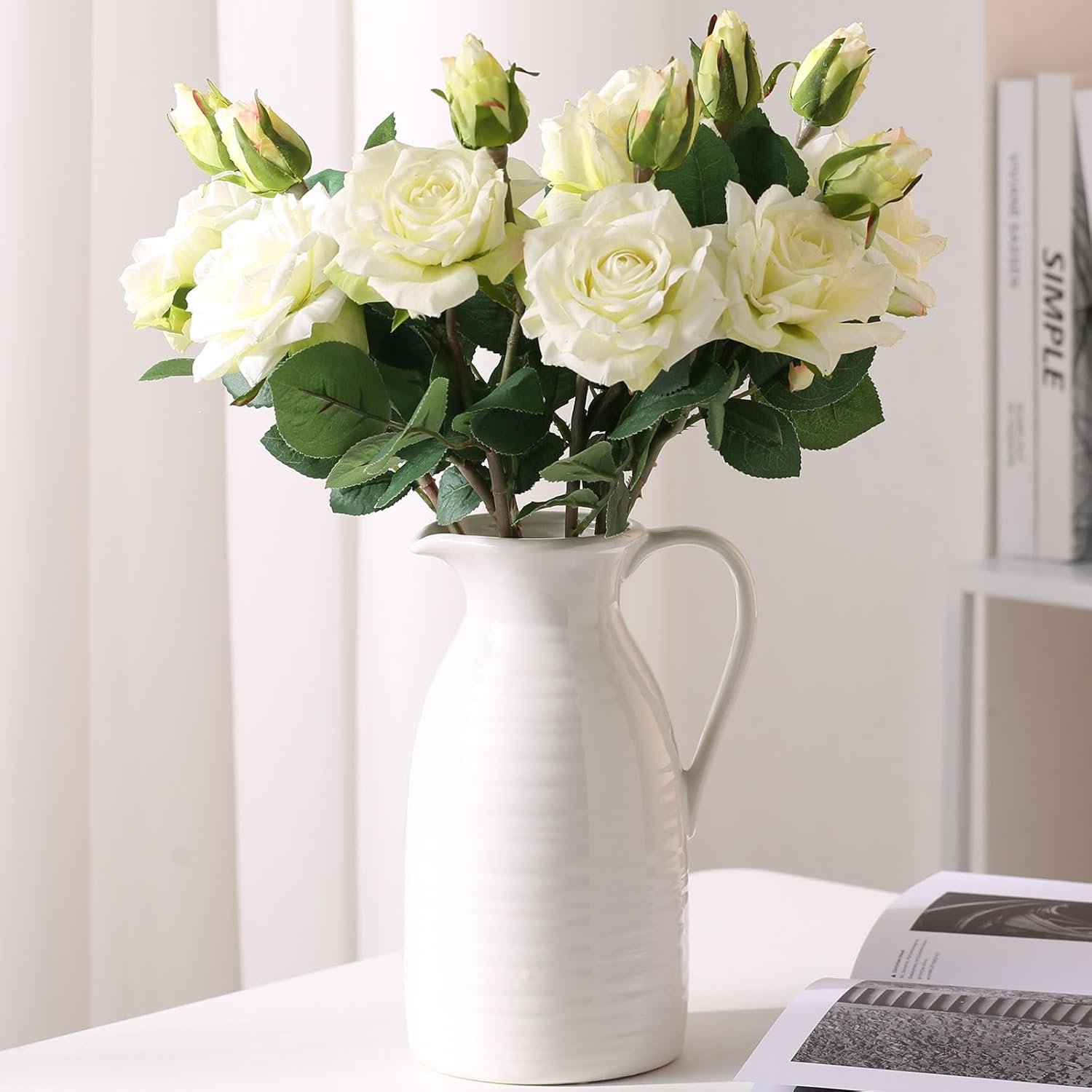 ceramic pitcher white vase ceramic pitcher white vase