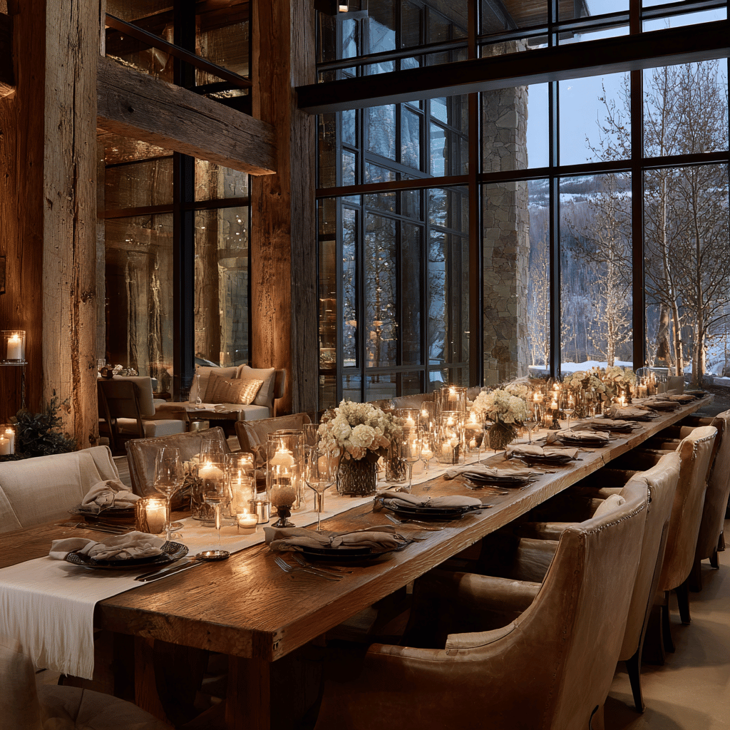 winter diner party table settings