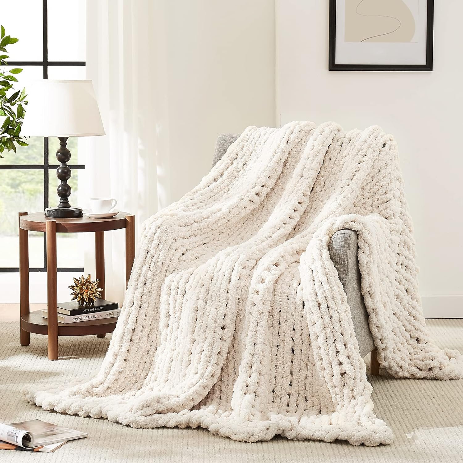 white knit blanket