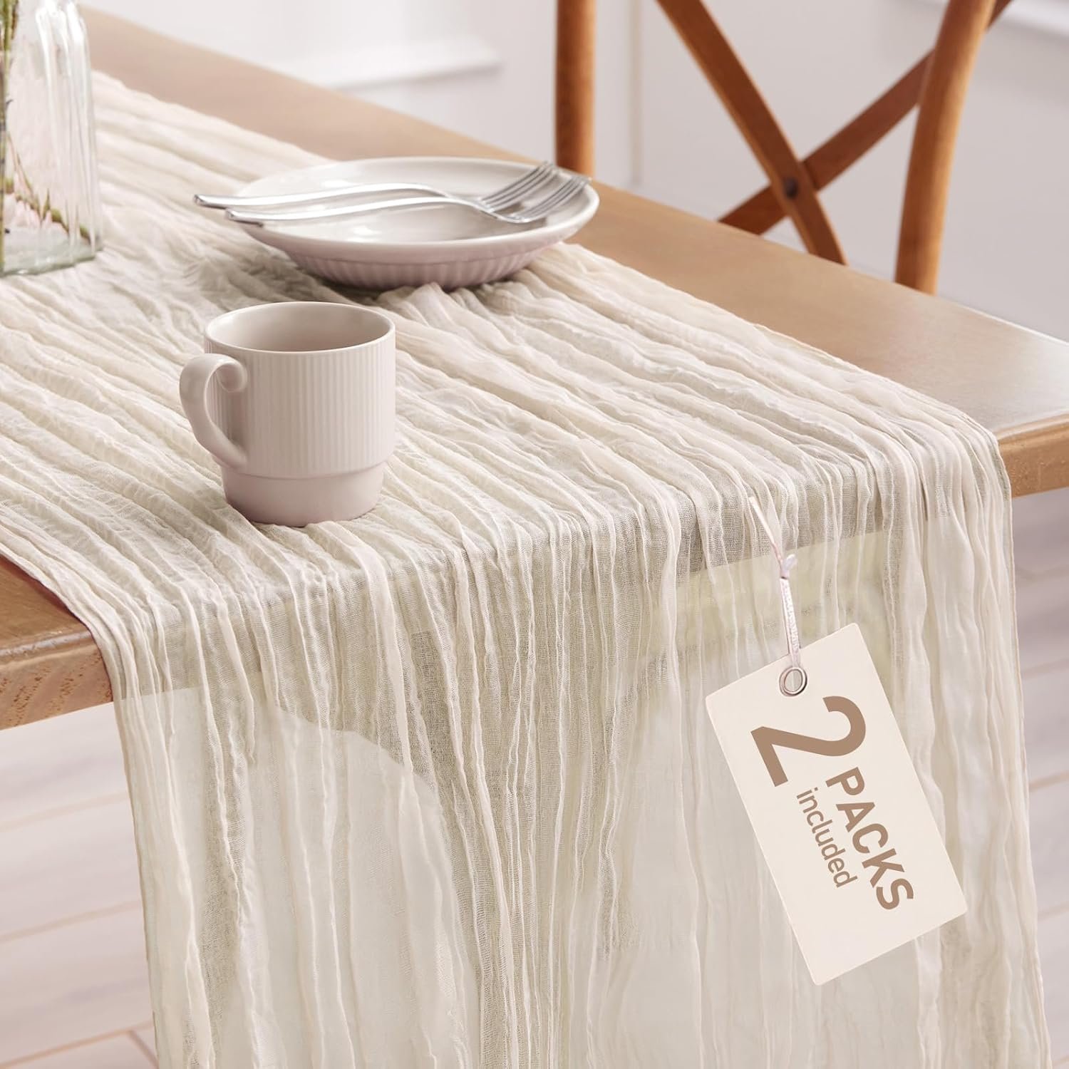 white table runner
