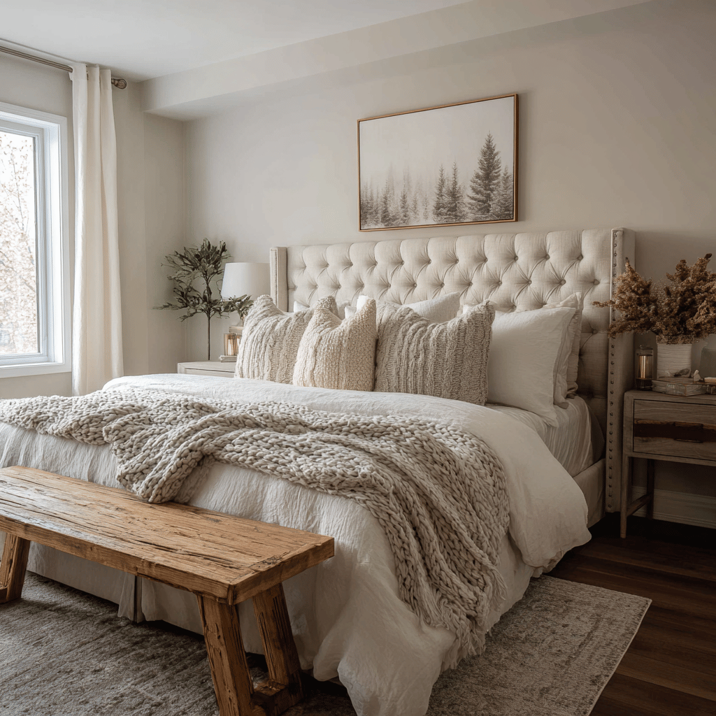 Neutral winter decorating