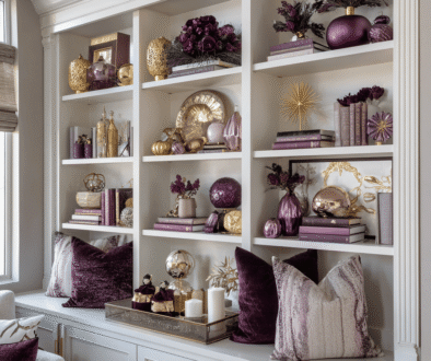 purple and gold christmas decor