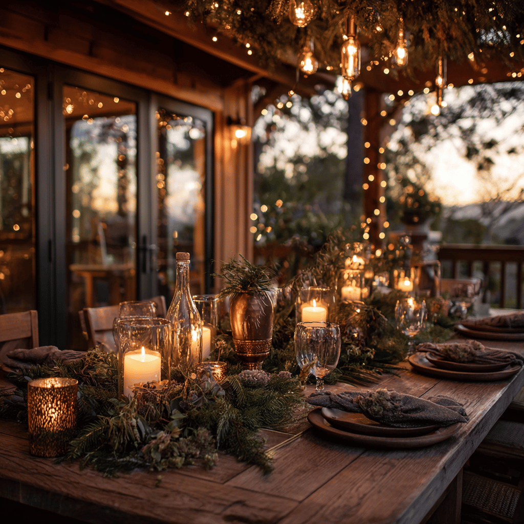 christmas eve dining table decorating