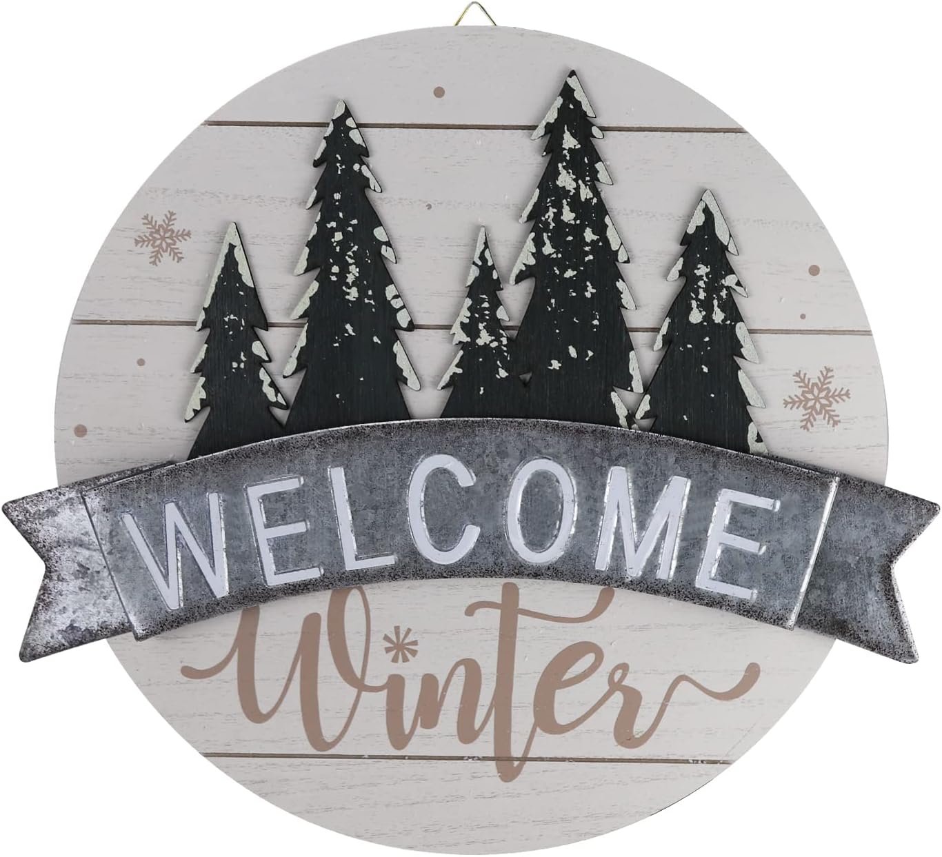 welcome winter wooden sign