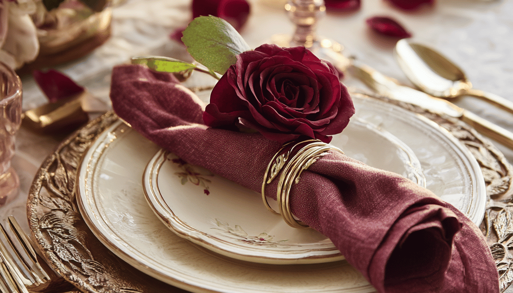 Burgundy and Gold Valentine's Decor
