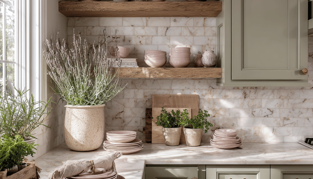 Blush Pink & Sage Green Spring Decor