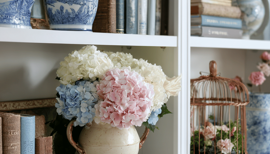 Decorating Bookshelves for Spring