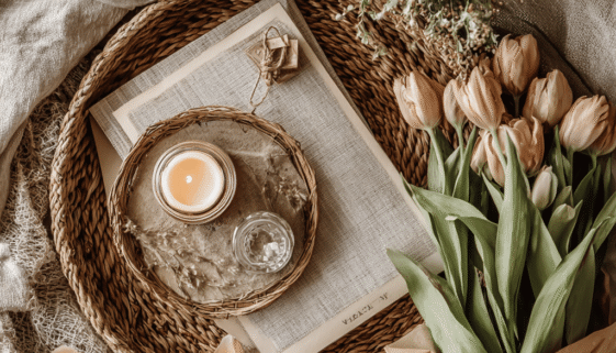 spring coffee table decor