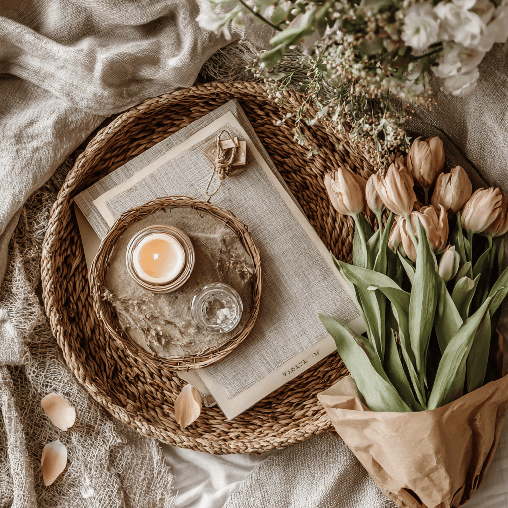 spring coffee table decor