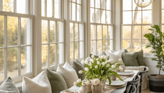 Creating a Spring Breakfast Nook in Your Sunroom