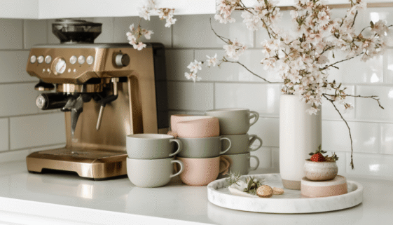 Spring Coffee Bar & Tea Station Decor