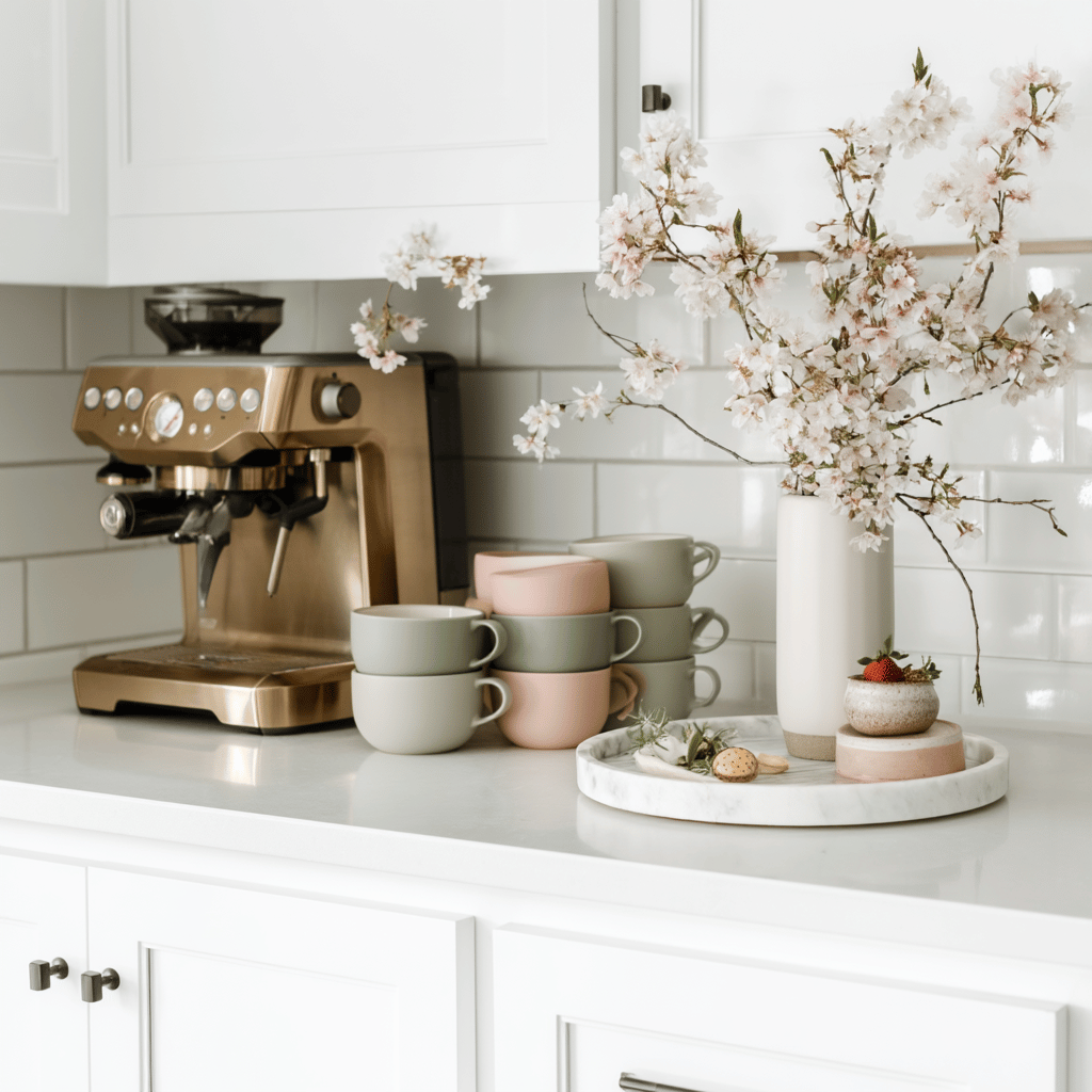 Spring Coffee Bar & Tea Station Decor